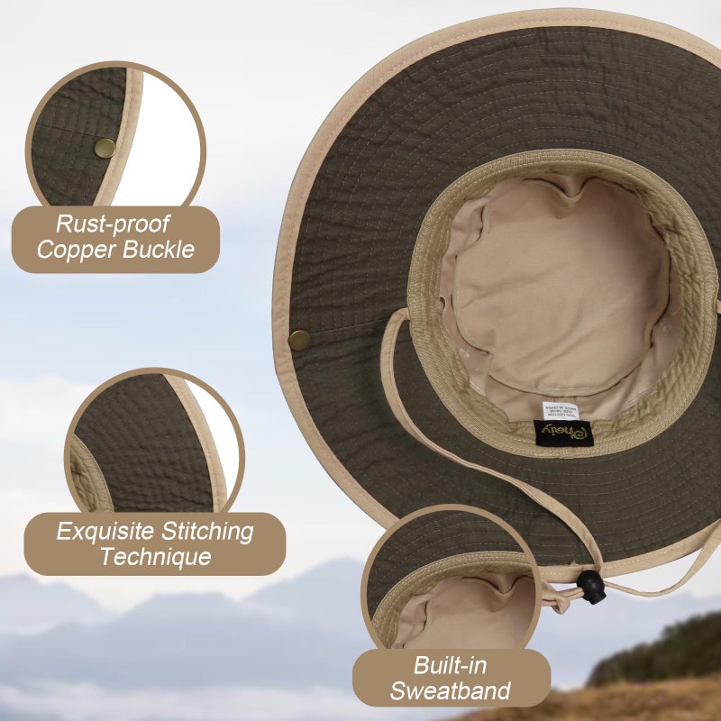 Phaiy Bucket Hat Wide Brim UV Protection Sun Hat Boonie Hats Fishing Hiking Safari Outdoor Hats for Men and Women - Image 3